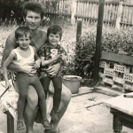 Klaus Prautzsch mit seinem Sohn Frank und seiner Tochter Ines>